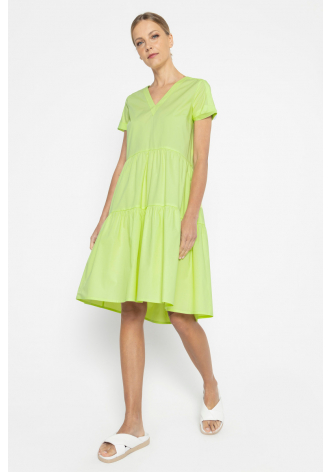 Lime green short-sleeved dress