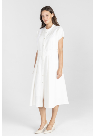 Zapinana sukienka w kolorze ecru