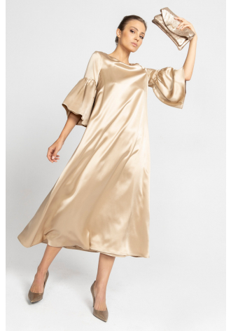 Elegant gold silk dress 