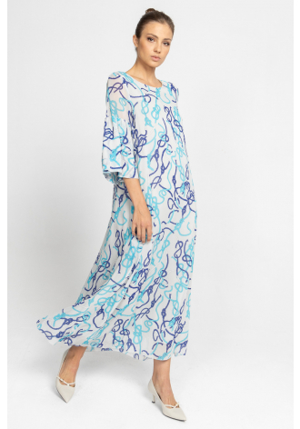 Airy long dress with an elegant printed design 