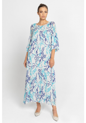 Airy long dress with an elegant printed design 