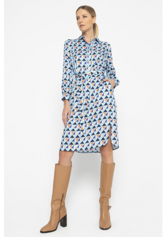 Shirtdress with a graphic pattern