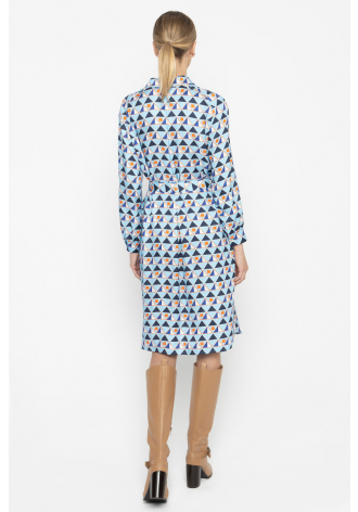 Shirtdress with a graphic pattern
