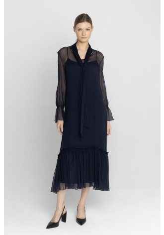 Elegancka czarna sukienka z jedwabiu