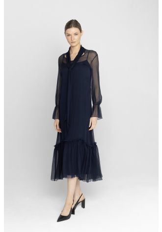 Elegancka czarna sukienka z jedwabiu