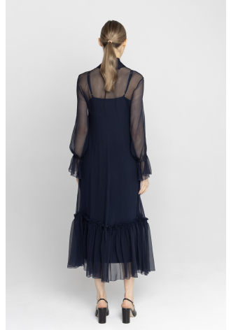 Elegancka czarna sukienka z jedwabiu