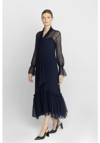 Elegancka czarna sukienka z jedwabiu