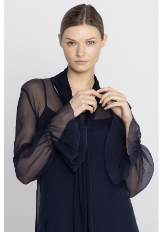 Elegancka czarna sukienka z jedwabiu