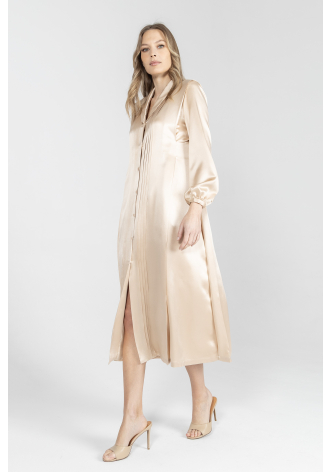 Beżowa szmizjerka z jedwabiu