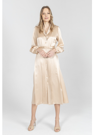 Beżowa szmizjerka z jedwabiu