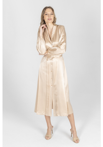 Beżowa szmizjerka z jedwabiu