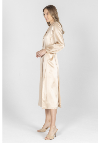 Beżowa szmizjerka z jedwabiu