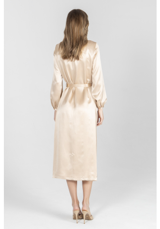 Beżowa szmizjerka z jedwabiu