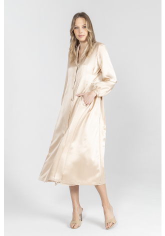 Beżowa szmizjerka z jedwabiu