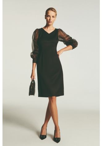 Black dress with organza sleeves