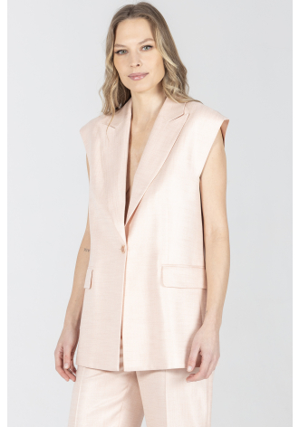 Kamizelka w kolorze pudrowego różu