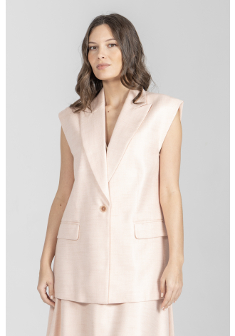 Kamizelka w kolorze pudrowego różu