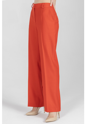 Czerwone eleganckie spodnie z prostą nogawką