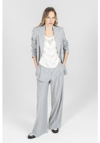 Biznesowe szare szerokie spodnie