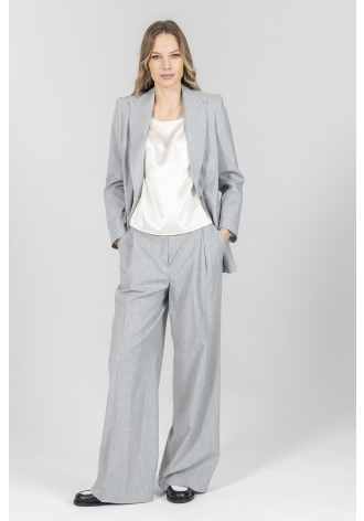 Biznesowe szare szerokie spodnie