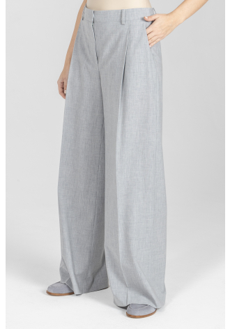 Biznesowe szare szerokie spodnie