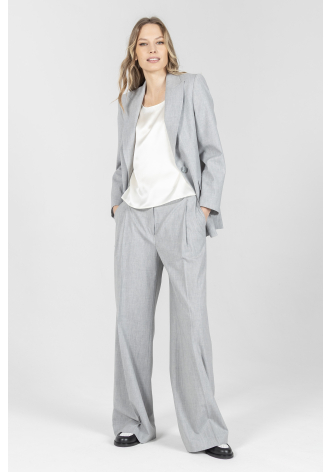 Biznesowe szare szerokie spodnie