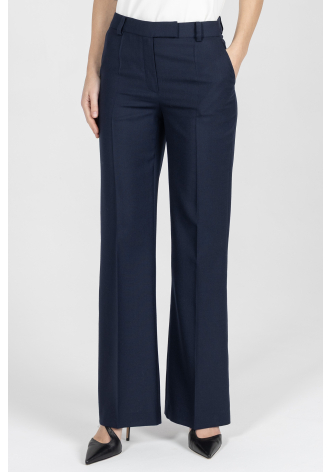 Granatowe spodnie z cienkiej wełny