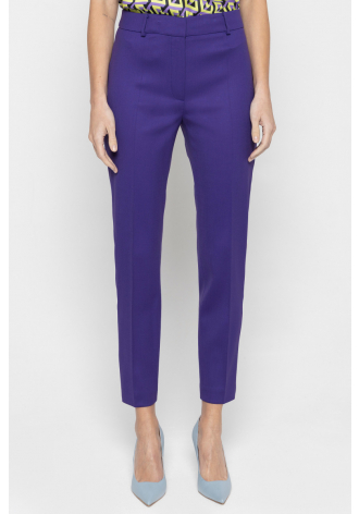 Classic purple trousers with a decorative trim on the sides