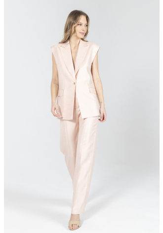 Eleganckie spodnie w kolorze pudrowego różu
