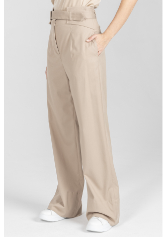 Beżowe spodnie z nowoczesnym zapięciem