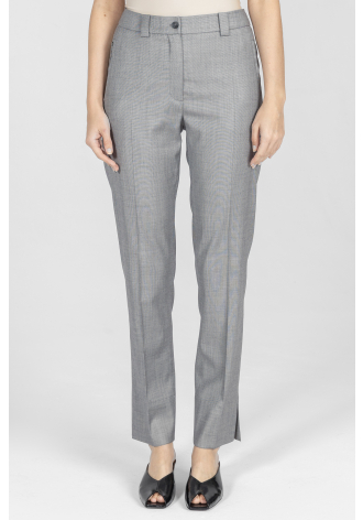 Szare spodnie z lekko połyskującej tkaniny