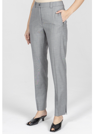 Szare spodnie z lekko połyskującej tkaniny