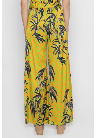 Lime summer trousers with a print 