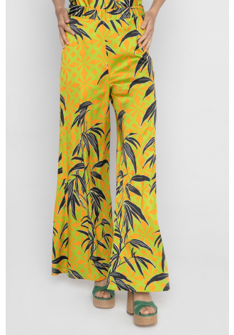 Letnie limonkowe spodnie w print