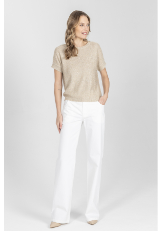 Białe spodnie z prostą nogawką