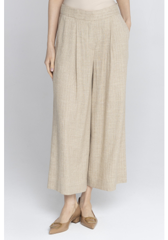 Szerokie spodnie w odcieniu beżowym