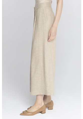 Szerokie spodnie w odcieniu beżowym