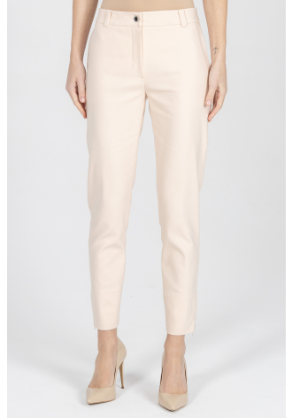 Slim-fit trousers in beige and pink