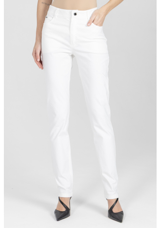 Spodnie z prostą nogawką w kolorze białym