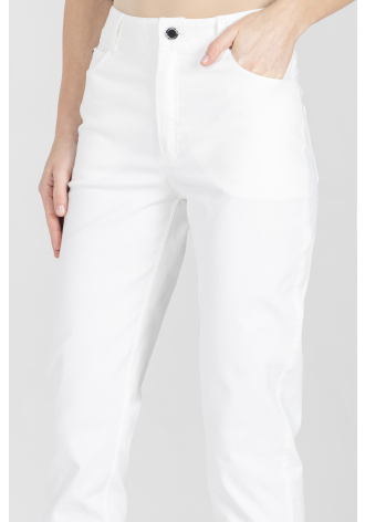 Spodnie z prostą nogawką w kolorze białym