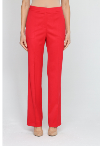 Elegant red trousers with hidden fastening