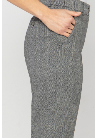 Grey and black herringbone pants