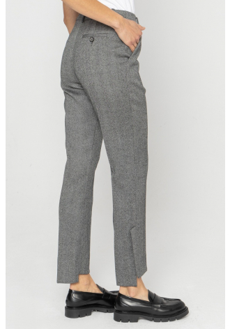 Grey and black herringbone pants