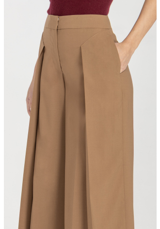 Eleganckie szerokie spodnie z wełny
