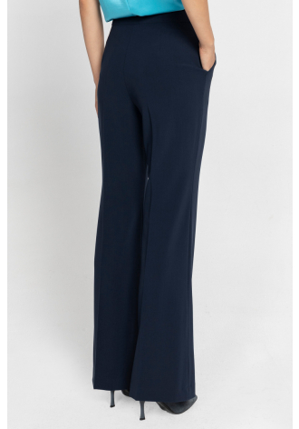 Navy blue trousers with slightly flared leg 