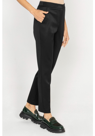 Elegant black slim-leg trousers