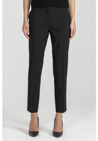 Czarne wąskie spodnie z cienkiej wełny