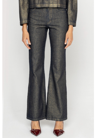 Navy blue and gold jeans 