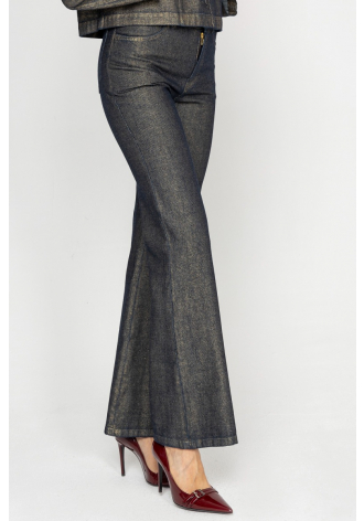 Navy blue and gold jeans 