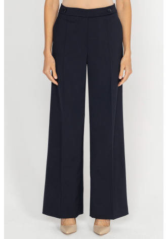 Elegant navy blue trousers with wide legs